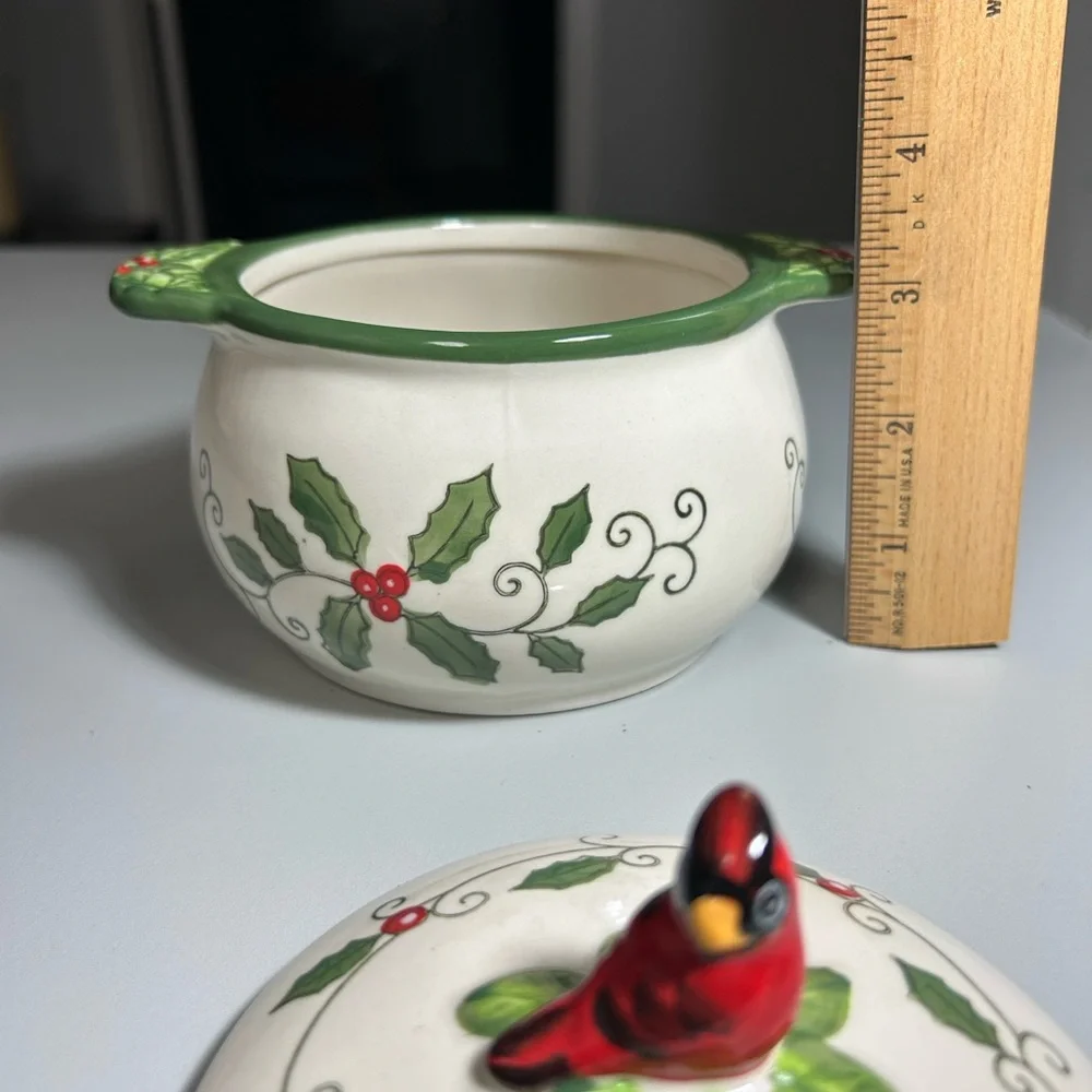 Temp-Tations Ceramic Soup/ Sandwich Serving Set with Cardinal Design